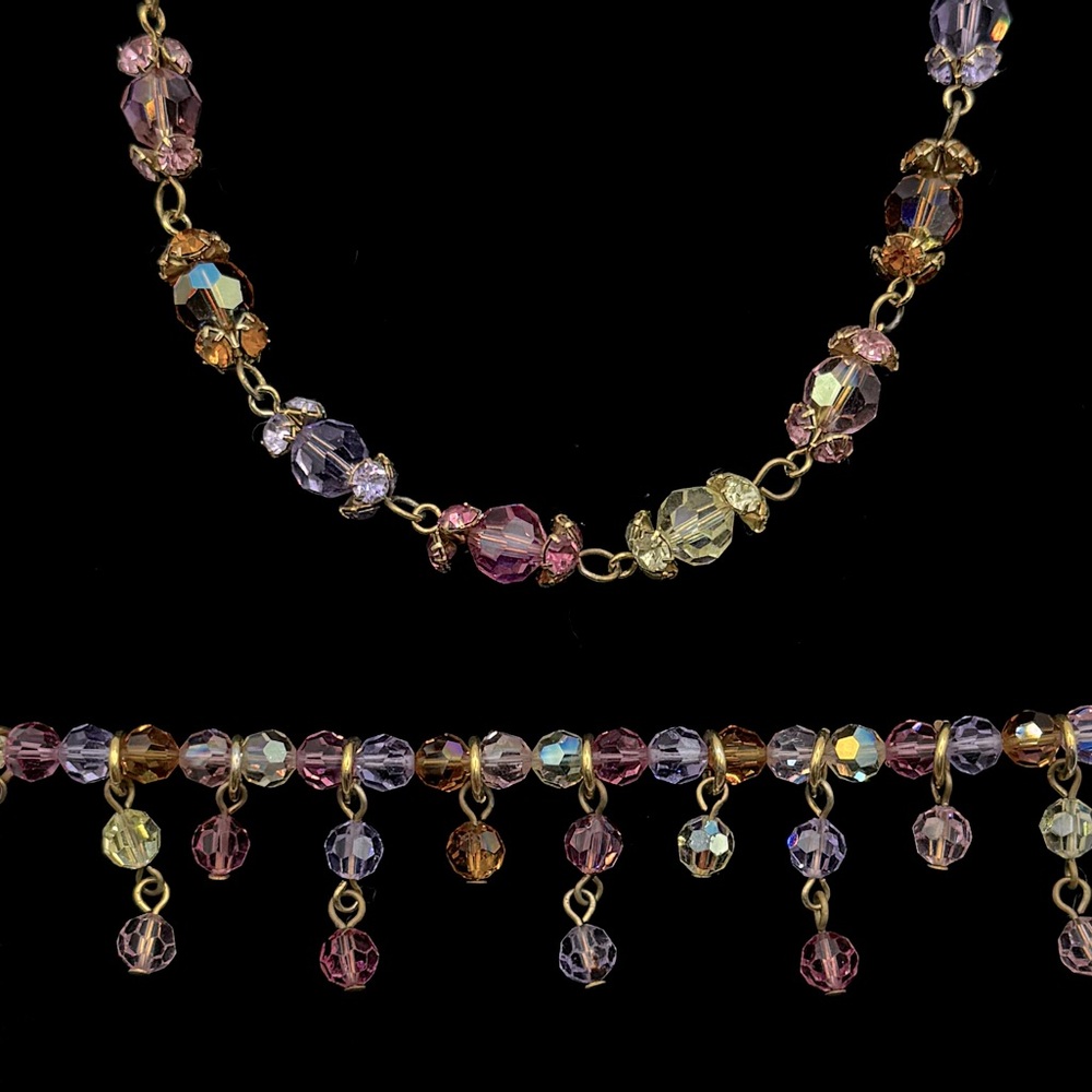 DB Vintage Crystal Beaded Necklace & Bracelet Set
